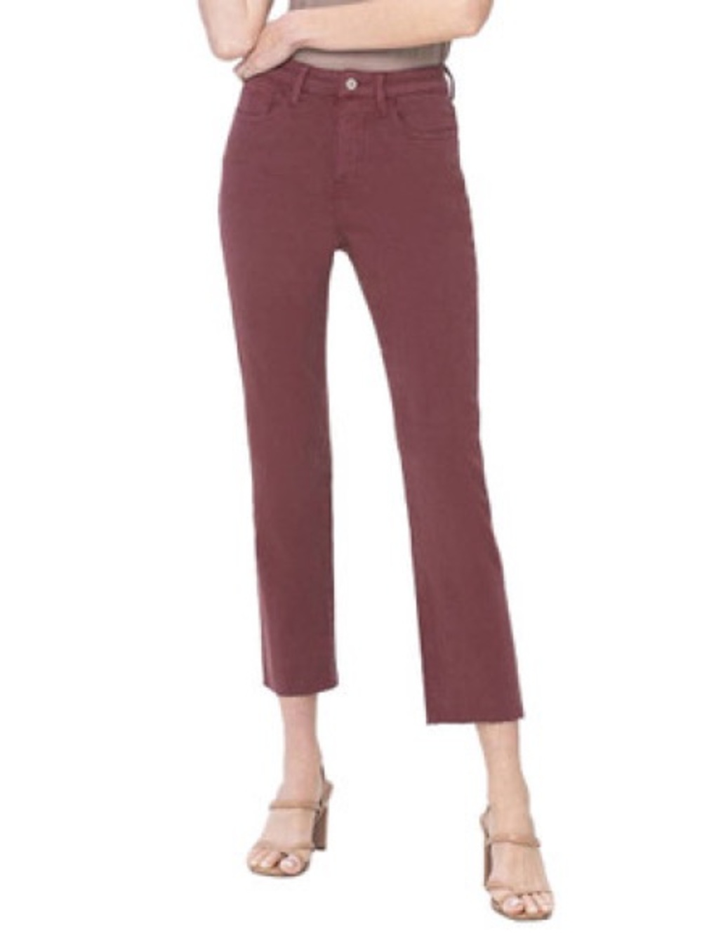 VERVET Ankle Straight Burgundy Crop